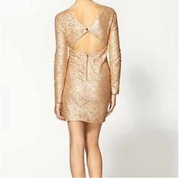 NEW - Gold sequin long sleeve dress with cut-out back - new with tags - Picture 2 of 8